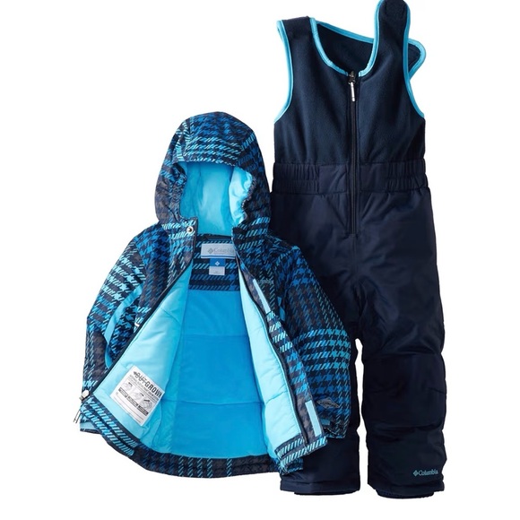 Columbia Kids Buga Bib and Jacket set Navy Houndstooth 4T - Picture 8 of 8